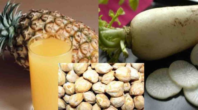 Asam Urat Bablas dengan Nanas, Lobak, dan Kemiri