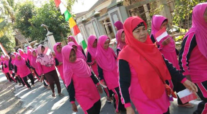 Lansia Sambut Kemeriahan HUT Indonesia ke-73 tahun 2018, di Desa Tawangsari Kec. Teras Boyolali