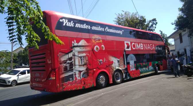 SiKenang, SiDenok, dan SiKuncung Bis Tingkat Semarang Gratis Keliling Kota Semarang