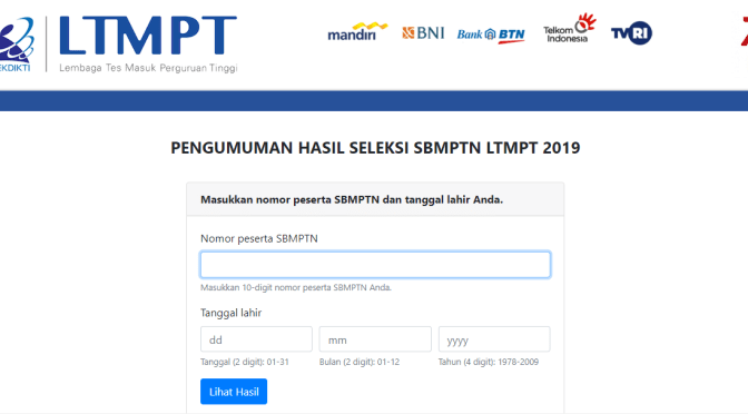 Release Pengumuman SBMPTN 2019