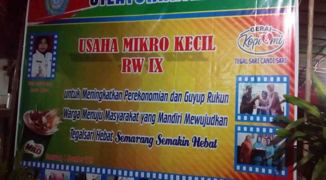 Pengusaha Mikro Kecil RW.IX Tegalsari Kota Semarang, Silaturahim Hari Ini sekaligus Bazar di Lapangan Posyandu
