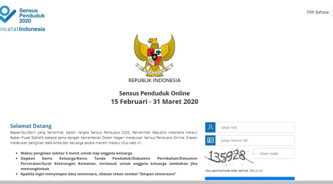 Ayo Sukseskan Sensus Penduduk Indonesia 2020 secara Online (Daring) Mandiri