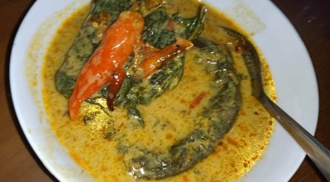 Ketupat dengan Sayur Buntil Mak Nyess Pedas Mantab