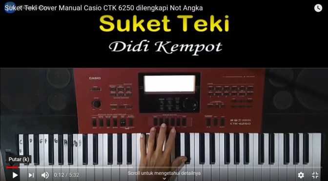 Suket Teki Campursari Cover Manual Casio CTK 6250 dilengkapi Not Angka, Lirik dan MP3 (Karaoke)