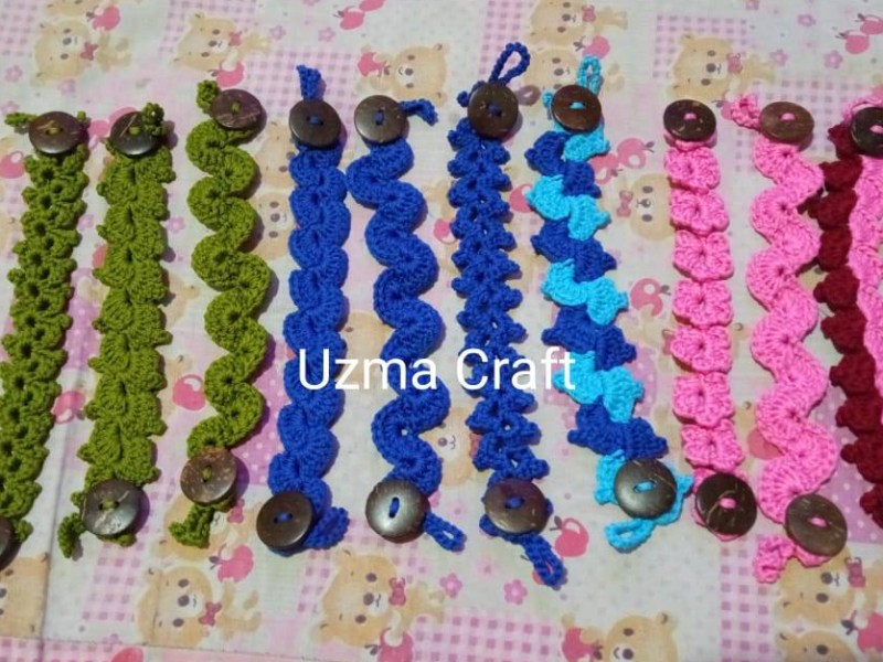 Motif Konektor Tali Masker Rajutan Produksi Uzma Craft Batam