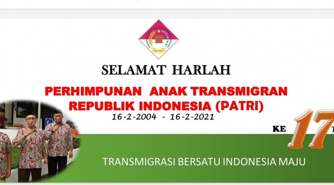 Selamat Harlah PATRI Ke-17 Tahun 2021 (16-2-2004 – 16-2-2021)