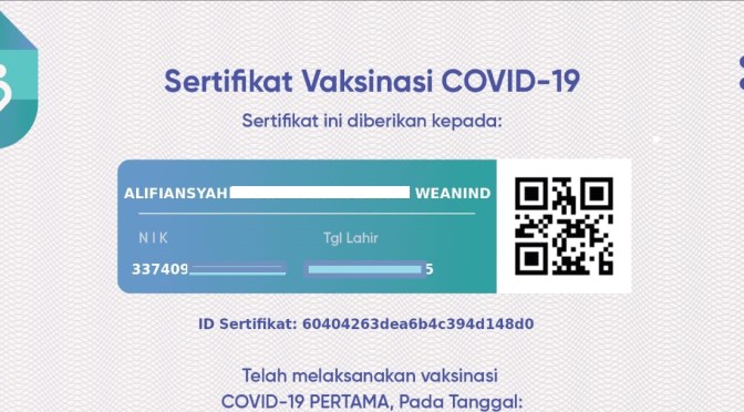 Inilah e-Sertifikat Vaksinasi Covid-19, Terbit Usai Vaksinasi