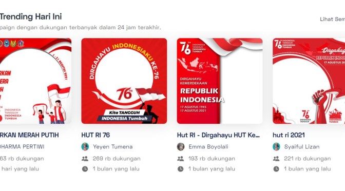 Inilah 25 Link Gambar dengan Twibbon HUT Kemerdekaan RI ke-76 tahun 2021