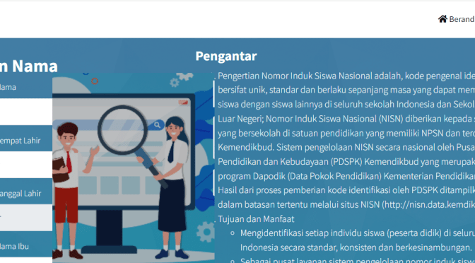 Inilah Cara Mencari NISN – Nomor Induk Siswa Nasional, Apakah NISN Anda Terdata? Inilah Link-nya
