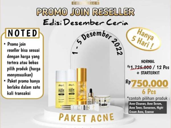 B Erl Kosmetik Adakan Promo Desember Ceria, Jadi Reseller Hanya 6 Pcs Normal 12 Pcs | Buruan Gabung jadi Member Reseller Waktu Terbatas