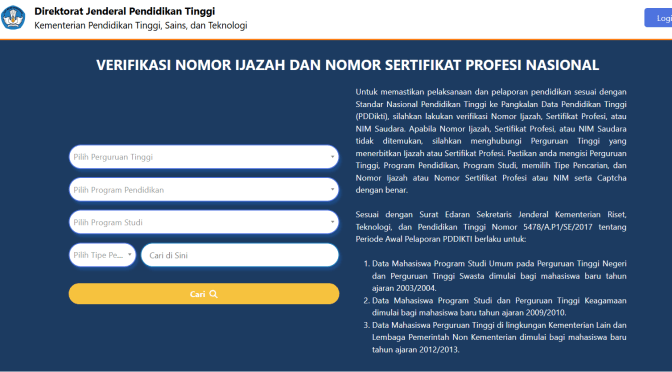 Mencari Data Lulusan Perguruan Tinggi, Saat Ini Menggunakan Aplikasi PISN, Bukan SIVIL Lagi
